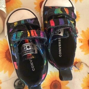 3C Converse Kids' Black and Multicolor Sneakers